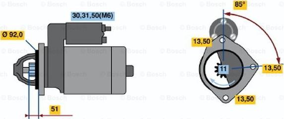 BOSCH 0 001 372 001 - Démarreur cwaw.fr