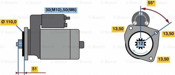 BOSCH 0 001 261 004 - Démarreur cwaw.fr