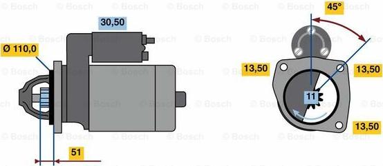 BOSCH 0 001 263 004 - Démarreur cwaw.fr