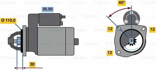 BOSCH 0 001 262 008 - Démarreur cwaw.fr