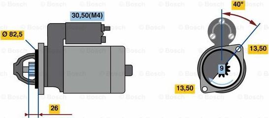 BOSCH 0 001 262 030 - Démarreur cwaw.fr