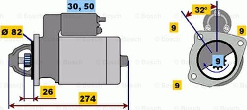 BOSCH 0 001 218 164 - Démarreur cwaw.fr