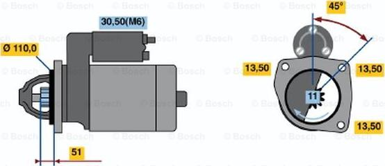 BOSCH 0 001 231 013 - Démarreur cwaw.fr