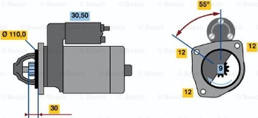 BOSCH 0 986 022 550 - Démarreur cwaw.fr