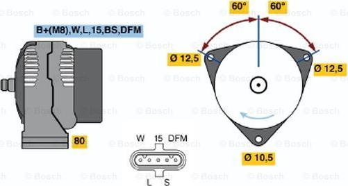 BOSCH 0 124 555 041 - Alternateur cwaw.fr