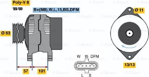 BOSCH 0 124 555 038 - Alternateur cwaw.fr