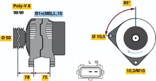 BOSCH 0 124 515 050 - Alternateur cwaw.fr