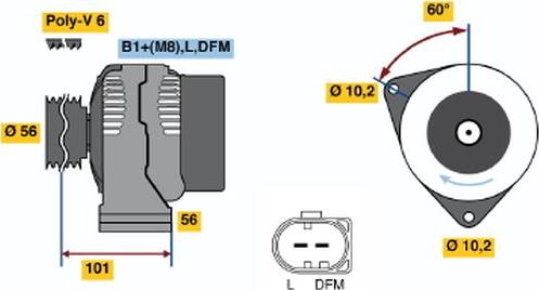 BOSCH 0 124 515 060 - Alternateur cwaw.fr