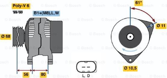 BOSCH 0 124 510 001 - Alternateur cwaw.fr