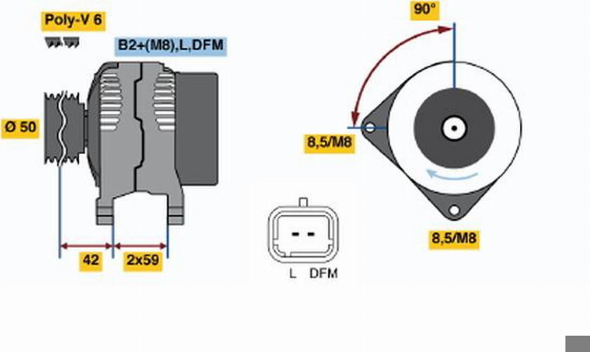 BOSCH 0 124 525 043 - Alternateur cwaw.fr