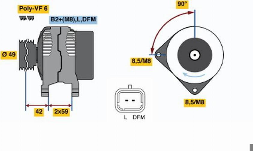 BOSCH 0 124 525 047 - Alternateur cwaw.fr