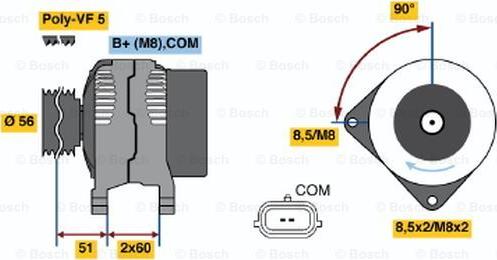 BOSCH 0 124 525 069 - Alternateur cwaw.fr