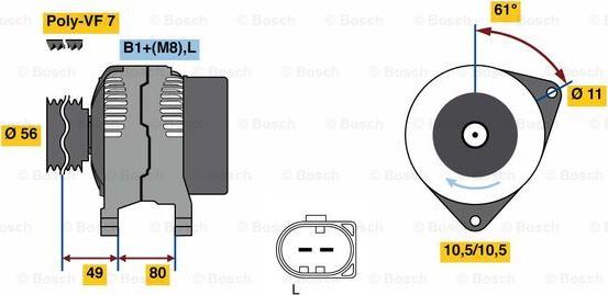 BOSCH 0 124 525 216 - Alternateur cwaw.fr