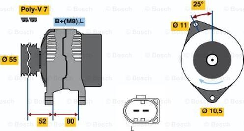 BOSCH 0 124 525 020 - Alternateur cwaw.fr