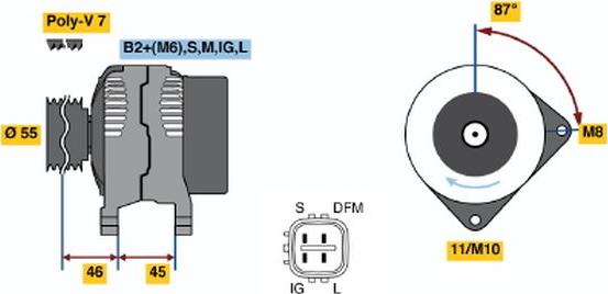 BOSCH 0124325085 - Alternateur cwaw.fr