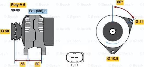 BOSCH 0 124 320 001 - Alternateur cwaw.fr