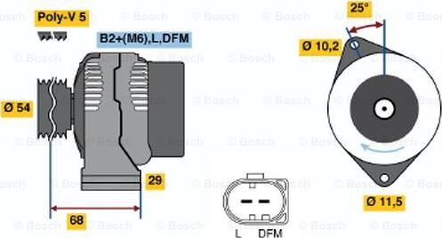 BOSCH 0 124 225 020 - Alternateur cwaw.fr