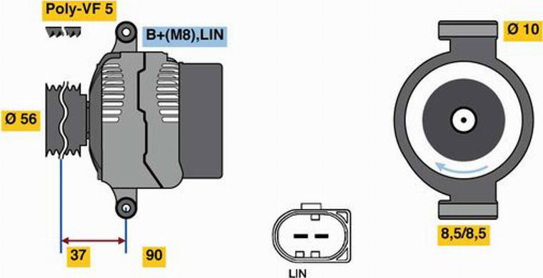 BOSCH 0125711014 - Alternateur cwaw.fr