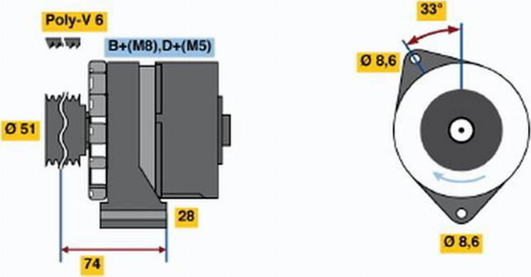 BOSCH 0120468033 - Alternateur cwaw.fr