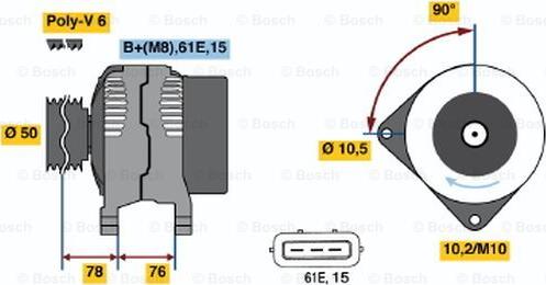 BOSCH 0 123 515 004 - Alternateur cwaw.fr