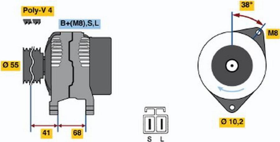 BOSCH 0123315008 - Pont de diodes, alternateur cwaw.fr