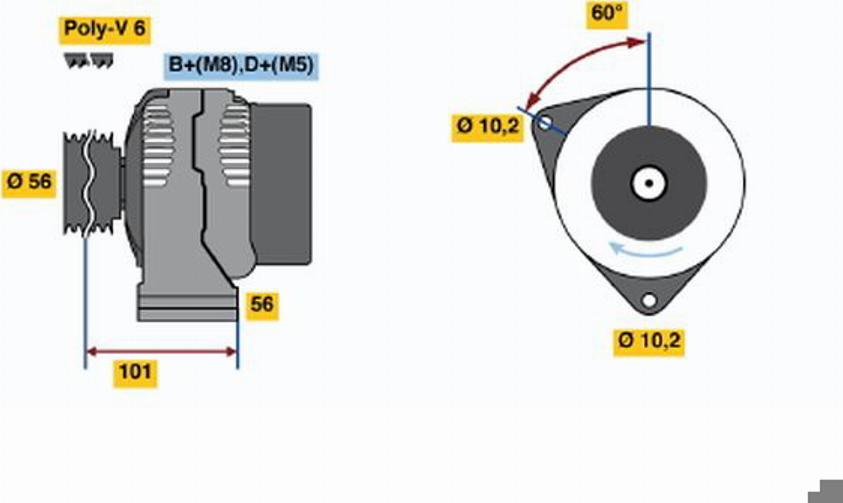 BOSCH 0123320061 - Alternateur cwaw.fr