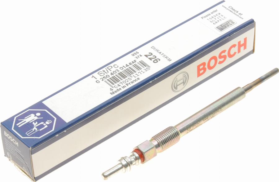 BOSCH 0 250 403 014 - Bougie de préchauffage cwaw.fr