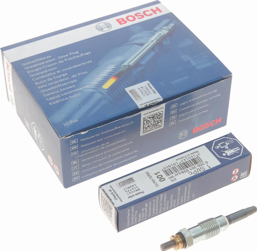 BOSCH 0 250 201 039 - Bougie de préchauffage cwaw.fr