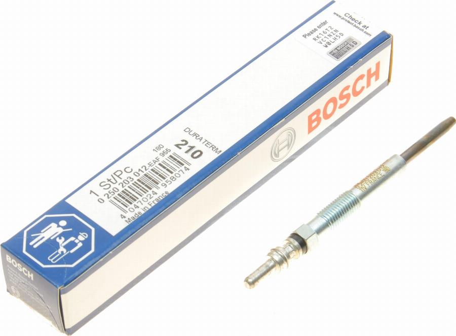 BOSCH 0 250 203 012 - Bougie de préchauffage cwaw.fr