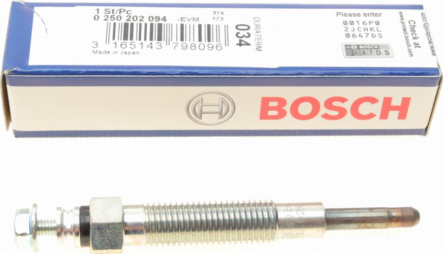 BOSCH 0 250 202 094 - Bougie de préchauffage cwaw.fr