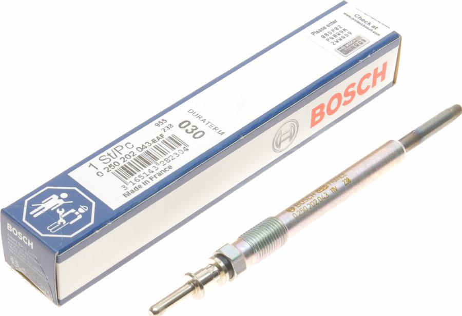 BOSCH 0 250 202 043 - Bougie de préchauffage cwaw.fr