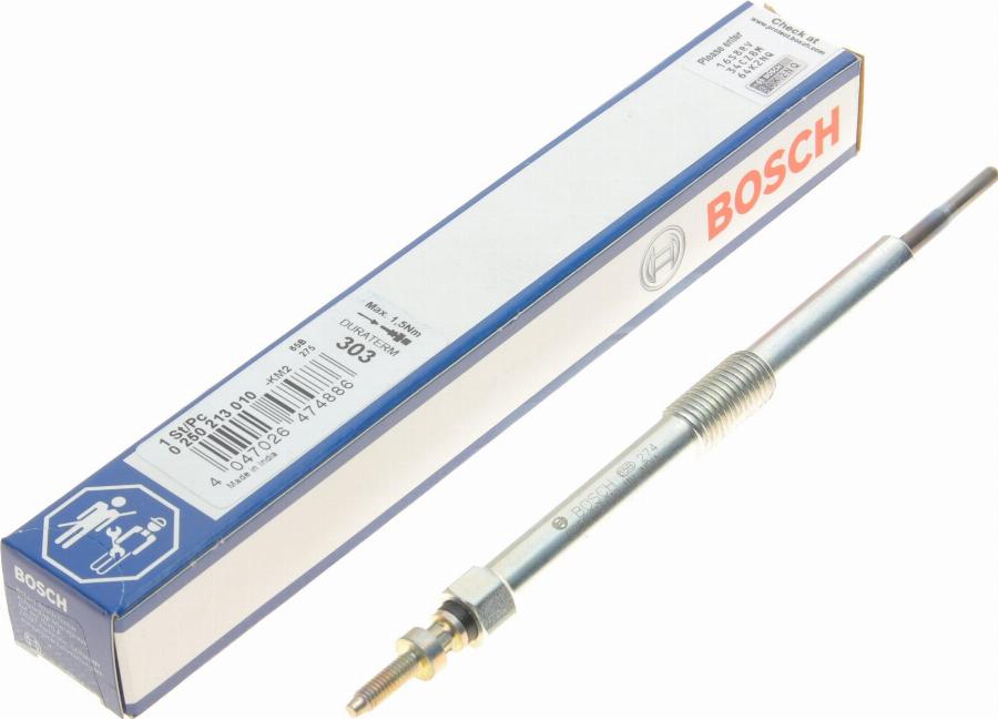 BOSCH 0 250 213 010 - Bougie de préchauffage cwaw.fr