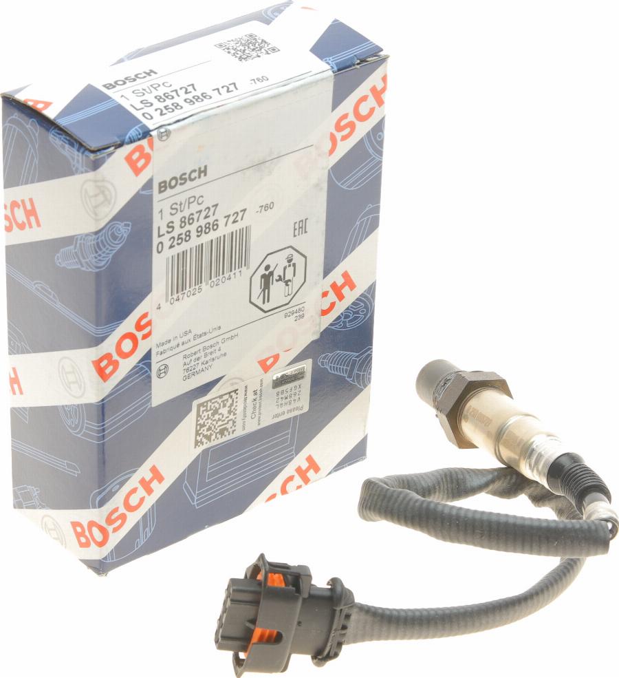 BOSCH 0 258 986 727 - Sonde lambda cwaw.fr