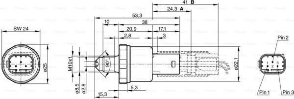 BOSCH 0 265 005 303 - Pressostat, hydraulique des freins cwaw.fr