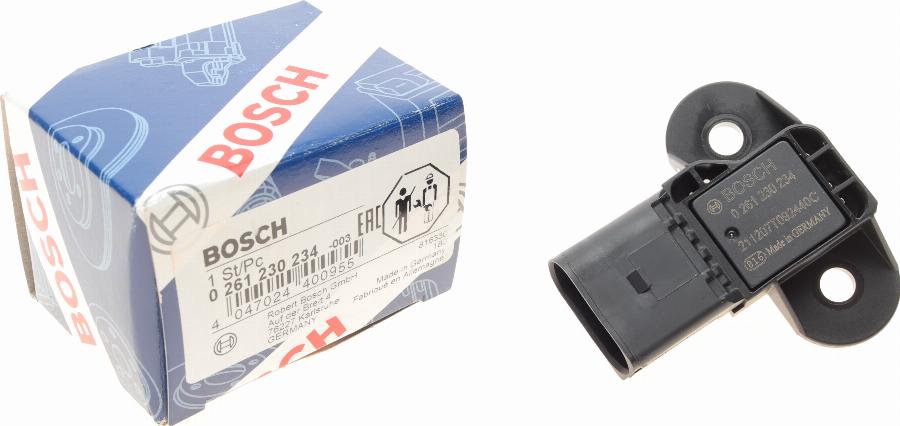 BOSCH 0 261 230 234 - Capteur, pression de suralimentation cwaw.fr