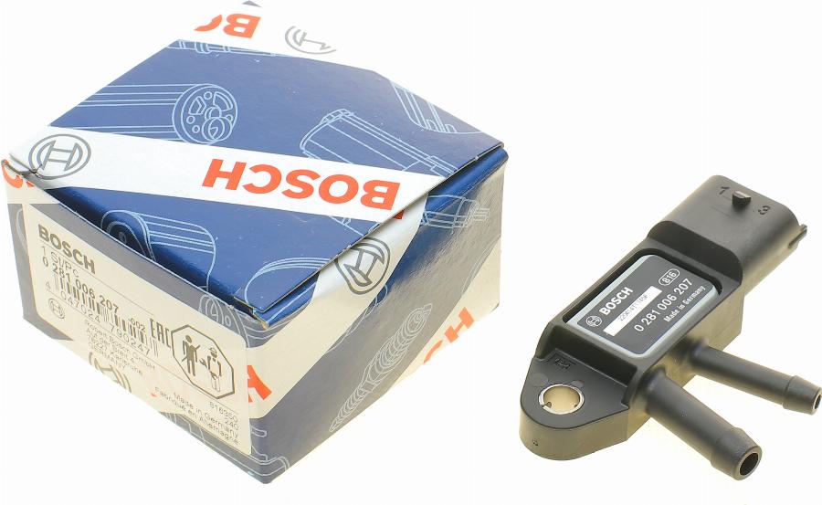 BOSCH 0 281 006 207 - Capteur, pression des gaz échappement cwaw.fr