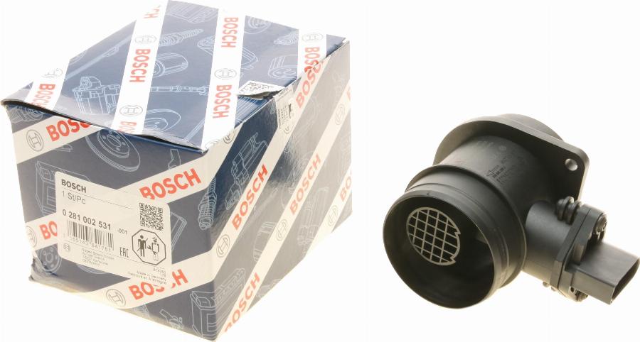 BOSCH 0 281 002 531 - Débitmètre de masse d'air cwaw.fr