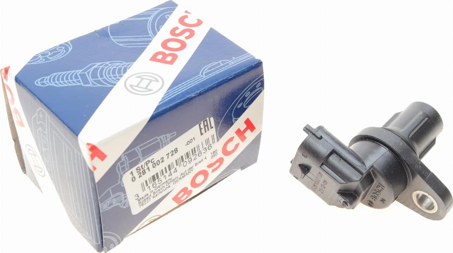 BOSCH 0 281 002 728 - Capteur, position d'arbre à cames cwaw.fr