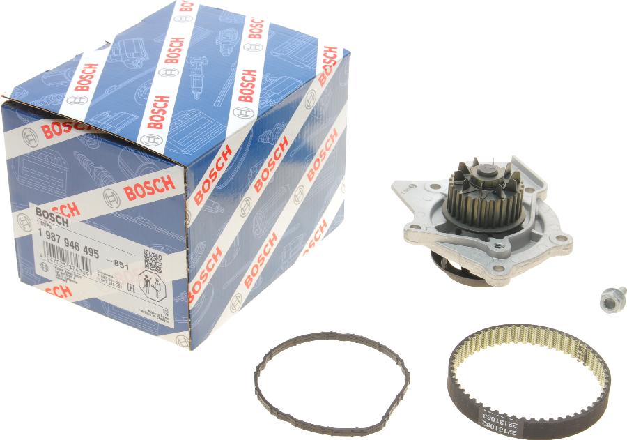 BOSCH 1 987 946 495 - Pompe à eau + kit de courroie de distribution cwaw.fr