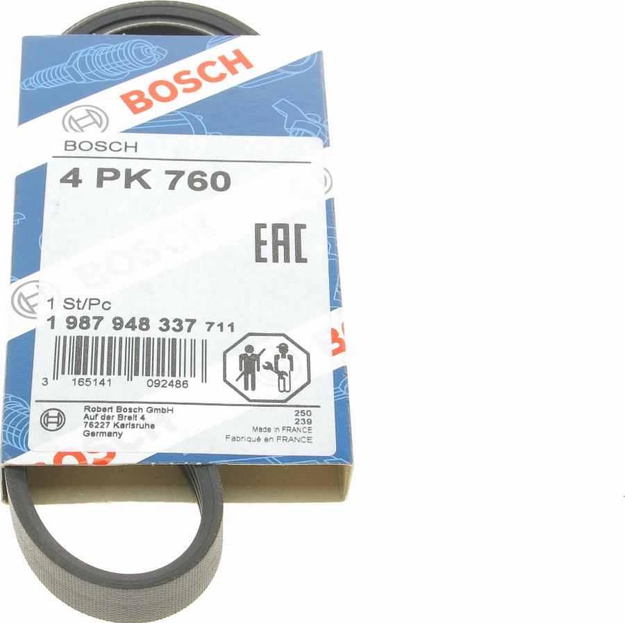 BOSCH 1987948337 - Courroie trapézoïdale à nervures cwaw.fr