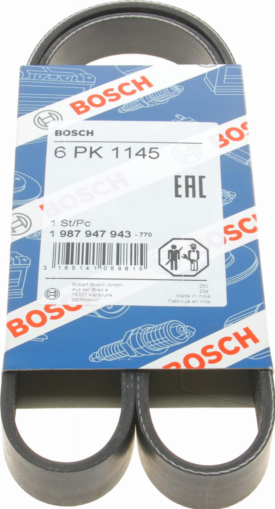 BOSCH 1 987 947 943 - Courroie trapézoïdale à nervures cwaw.fr