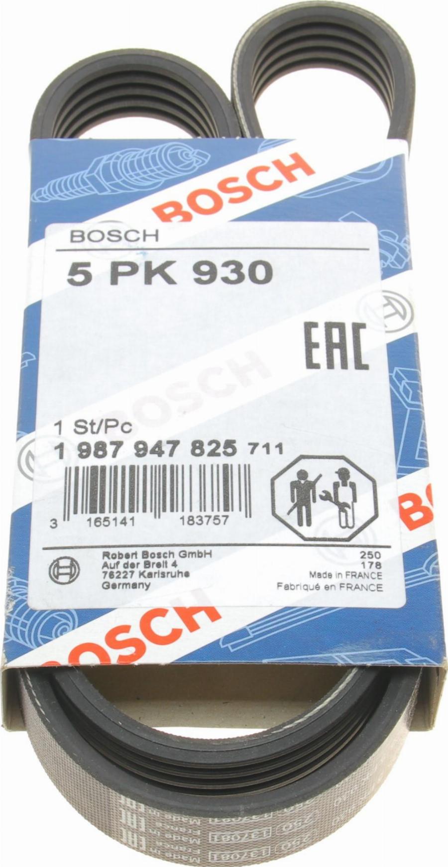 BOSCH 1 987 947 825 - Courroie trapézoïdale à nervures cwaw.fr