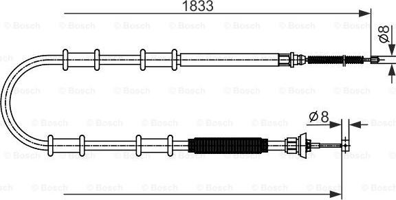 BOSCH 1 987 482 593 - Tirette à câble, frein de stationnement cwaw.fr