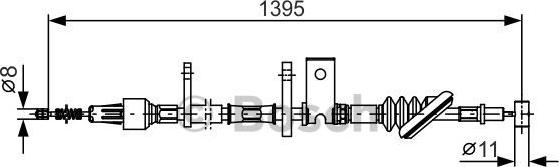 BOSCH 1 987 482 089 - Tirette à câble, frein de stationnement cwaw.fr