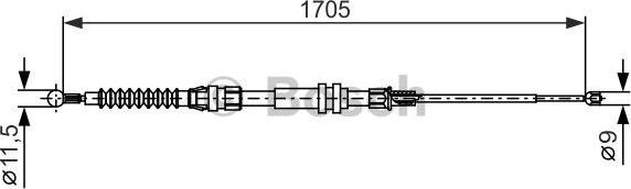 BOSCH 1 987 482 377 - Tirette à câble, frein de stationnement cwaw.fr