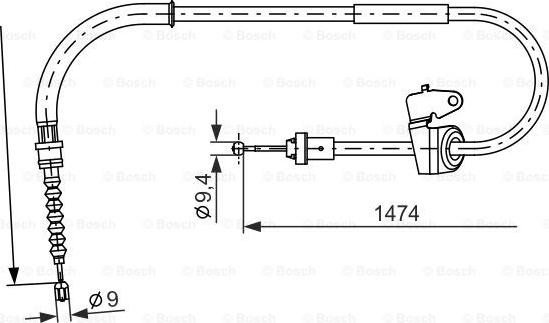 BOSCH 1 987 482 229 - Tirette à câble, frein de stationnement cwaw.fr