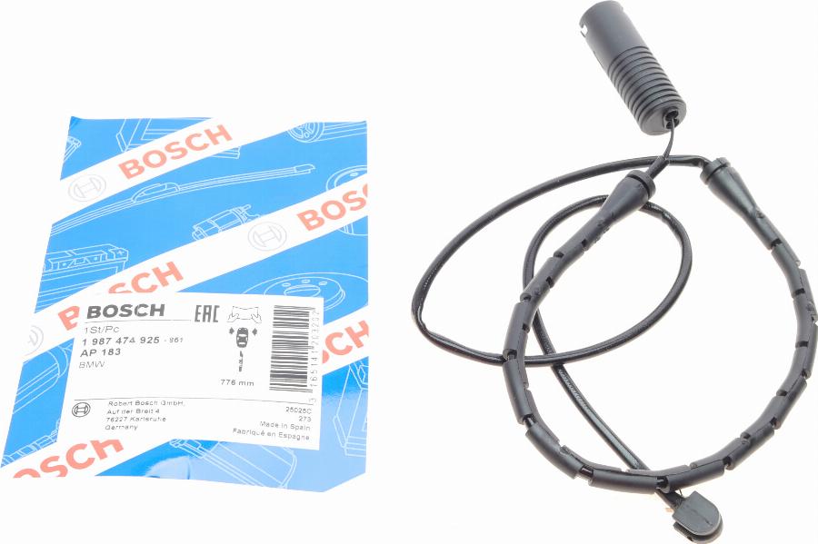 BOSCH 1 987 474 925 - Contact d'avertissement, usure des plaquettes de frein cwaw.fr