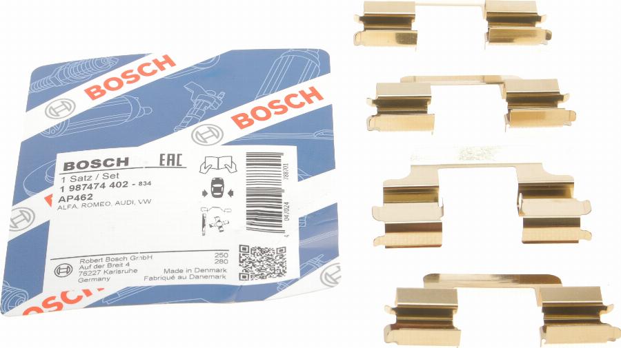 BOSCH 1 987 474 402 - Kit d'accessoires, plaquette de frein à disque cwaw.fr