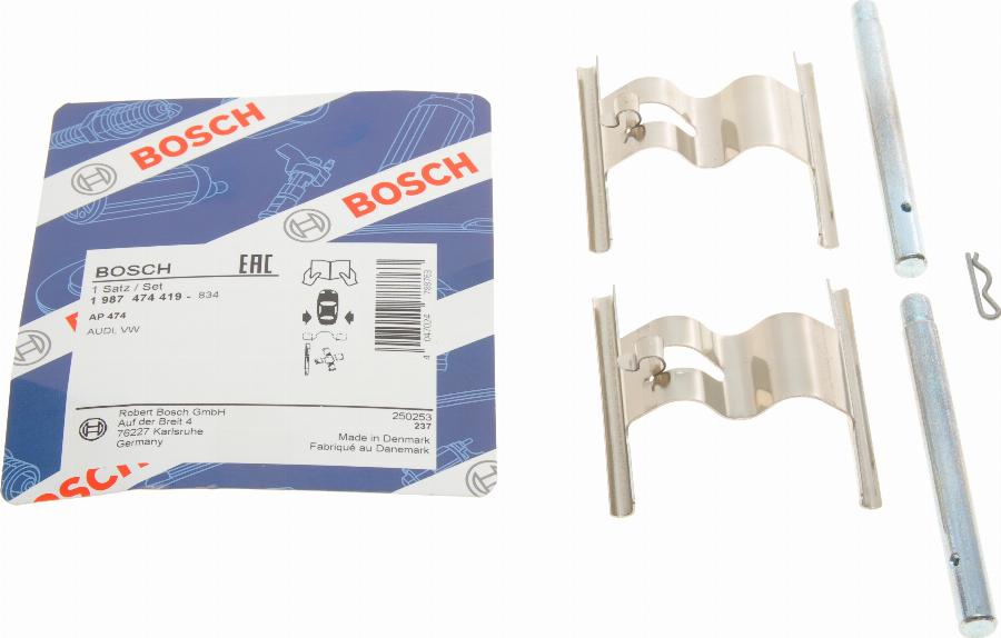 BOSCH 1 987 474 419 - Kit d'accessoires, plaquette de frein à disque cwaw.fr