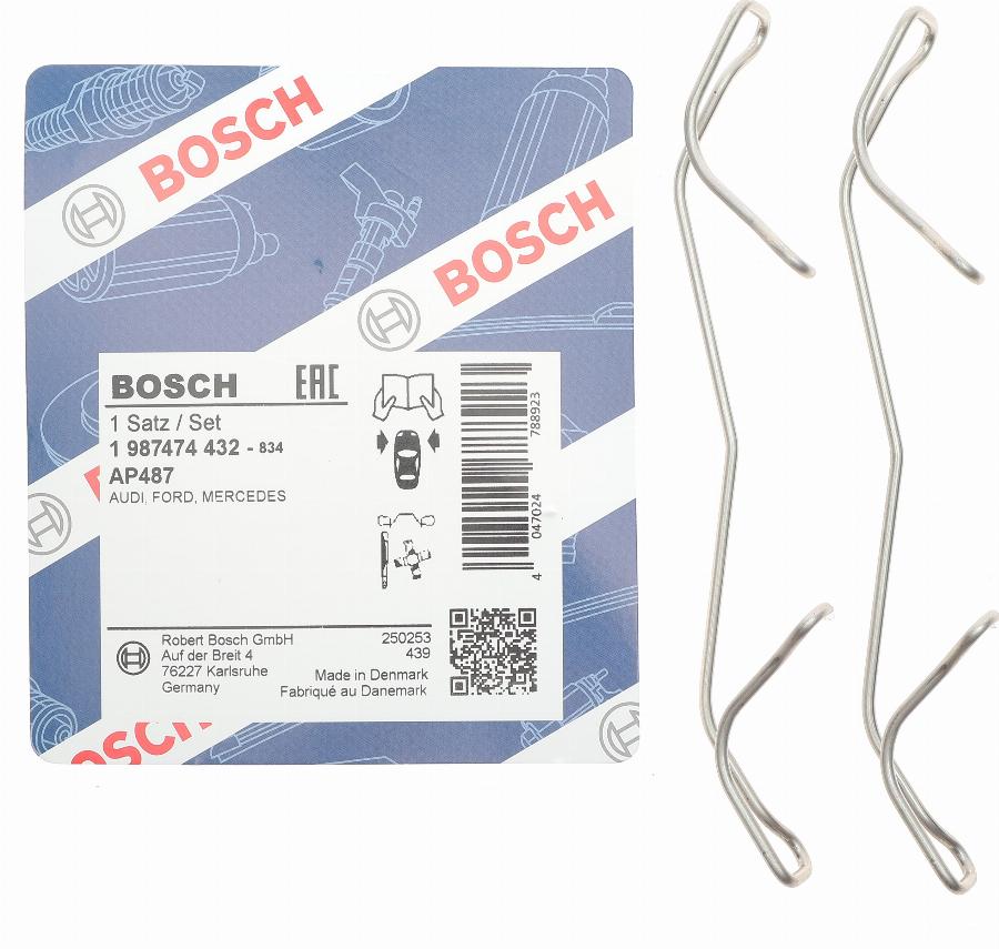 BOSCH 1 987 474 432 - Kit d'accessoires, plaquette de frein à disque cwaw.fr